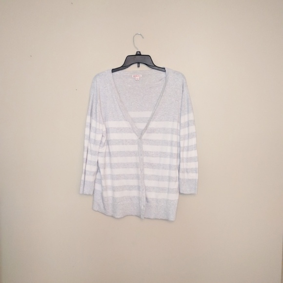 Merona Sweaters - 💥2/$8💥 Merona Grey and White striped cardigan